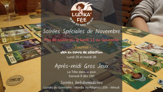 Planning du mois de novembre